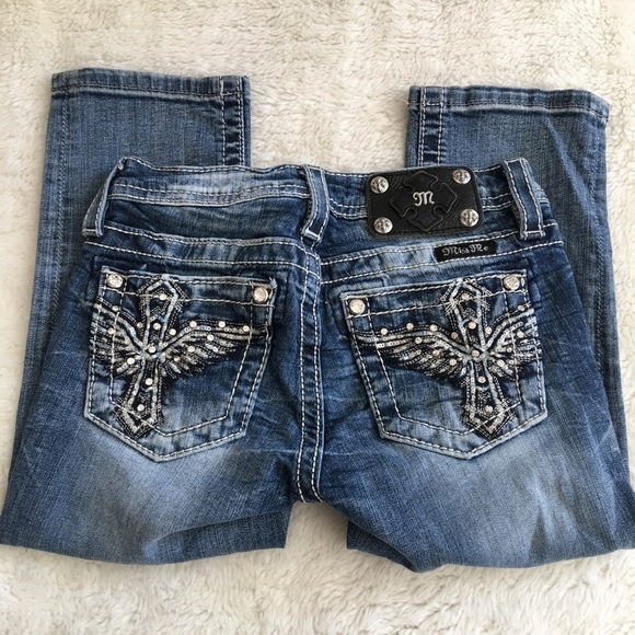 Miss Me Cuffed Capri Jeans Size 10x15.5" - Picture 5 of 7